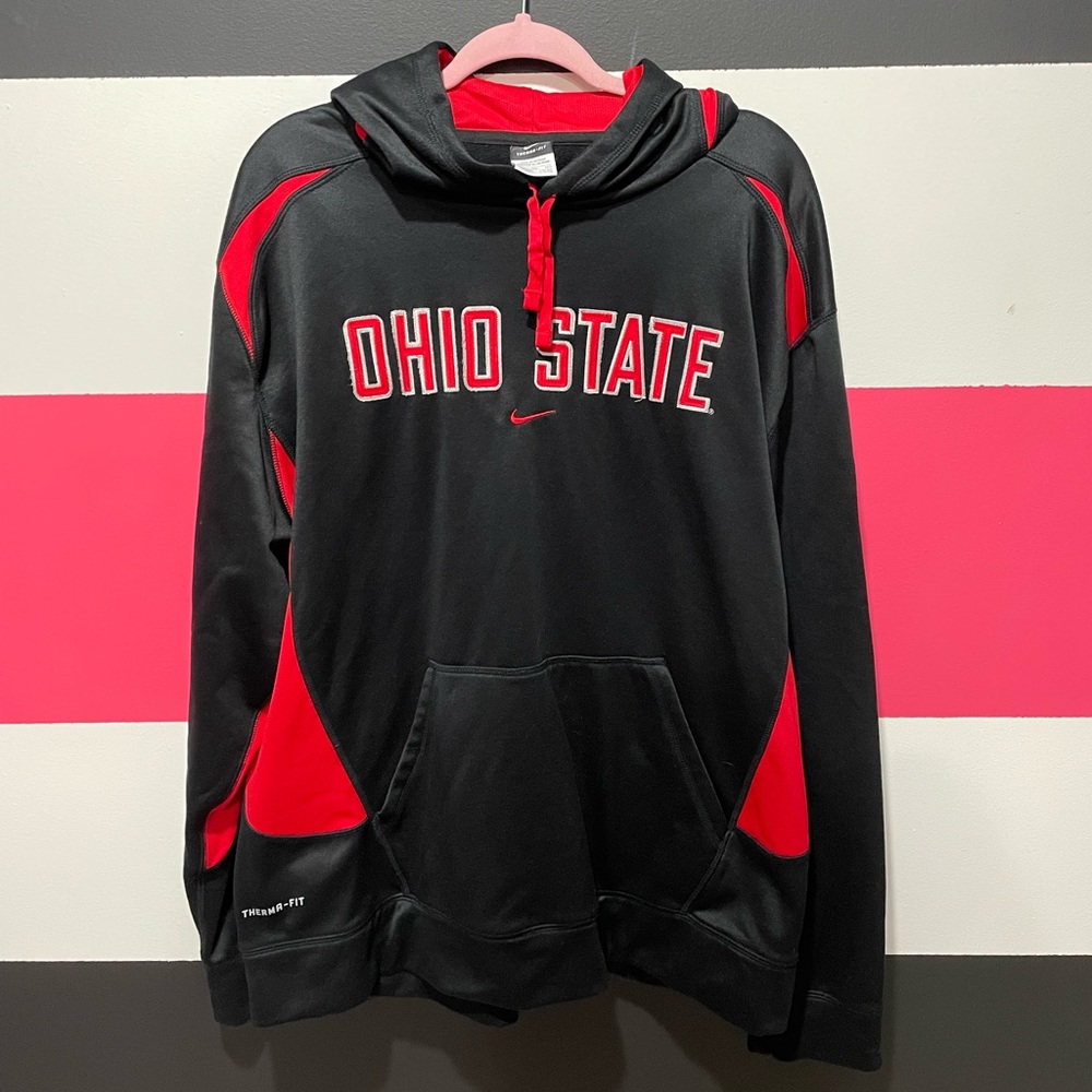 Black Ohio State Nike XXL Therma Fit Hoodie